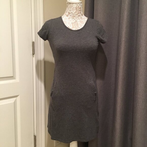 Mossimo gray tshirt dress pockets - Picture 2 of 4